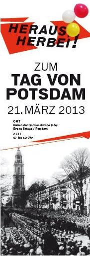 Demoaufruf der BI Potsdam ohne Garnisonkirche für den 21.3.2013